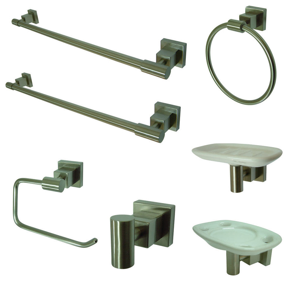 Kingston Brass Claremont Satin Nickel 7 Piece Bathroom Accessory Set BAHK8641SN