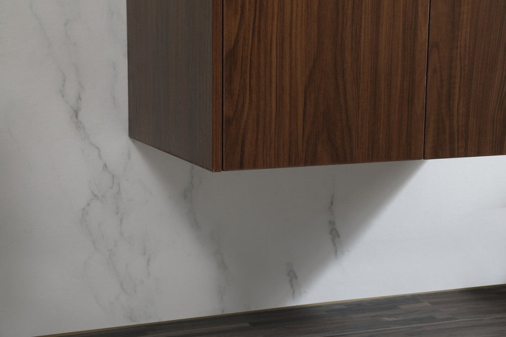 Phoebe Single Bathroom Vanity, Walnut, 30", Without Backsplash