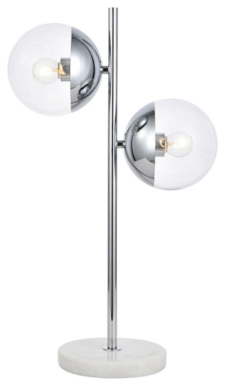 Elegant Eclipse 2-Light Chrome Table Lamp
