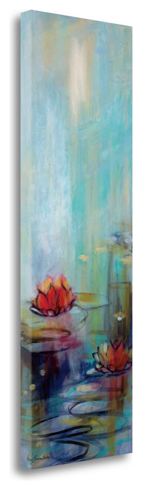 "Aqua Lotus I" By Karen Lorena Parker, Giclee Print on Gallery Wrap Canvas