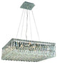 Elegant Maxim Dining Room Light, Chrome Finish With Royal Cut Crystal