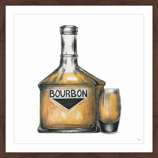 "Bourbon Mood" Framed Painting Print, 18"x18"