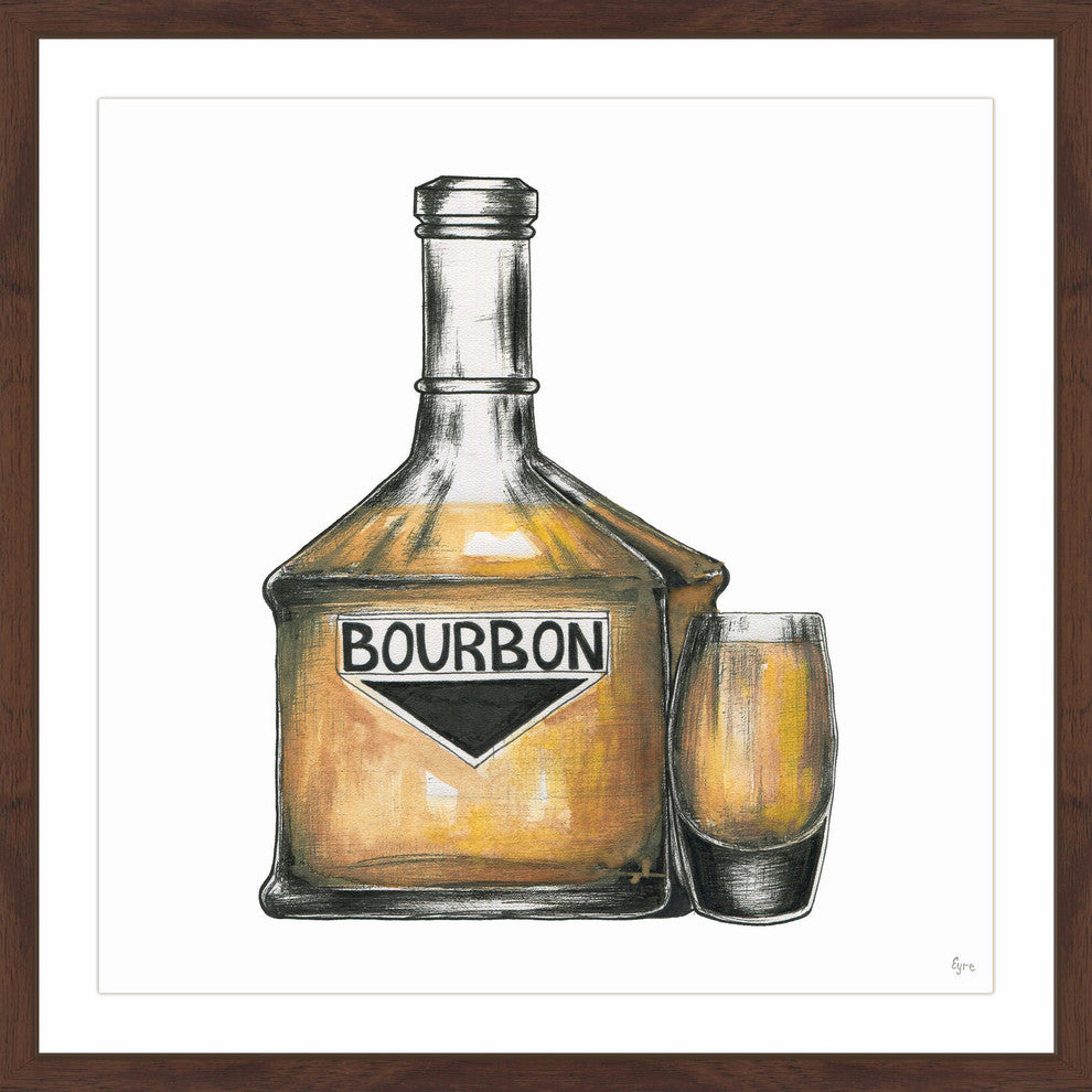 "Bourbon Mood" Framed Painting Print, 18"x18"