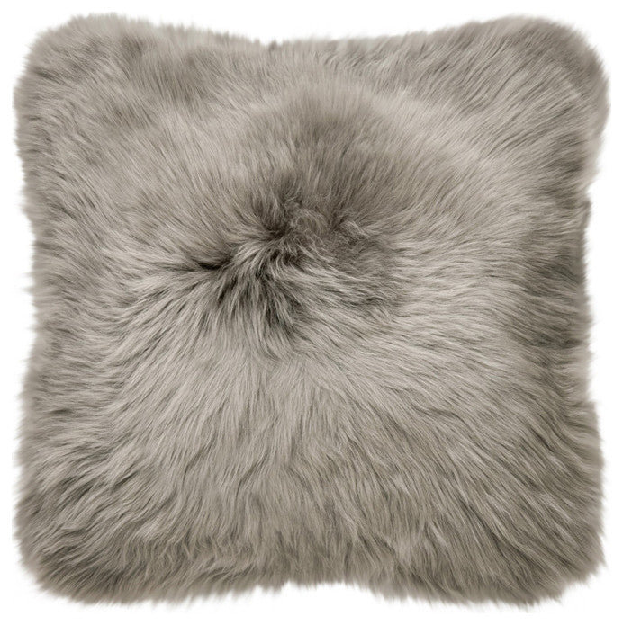Classic Sheepskin 20"x20" Pillow, Mushroom