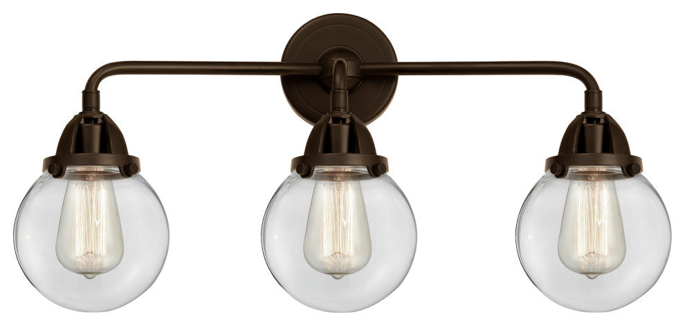 Beacon Bath Vanity Light, Oil Rubbed Bronze, Clear, Clear