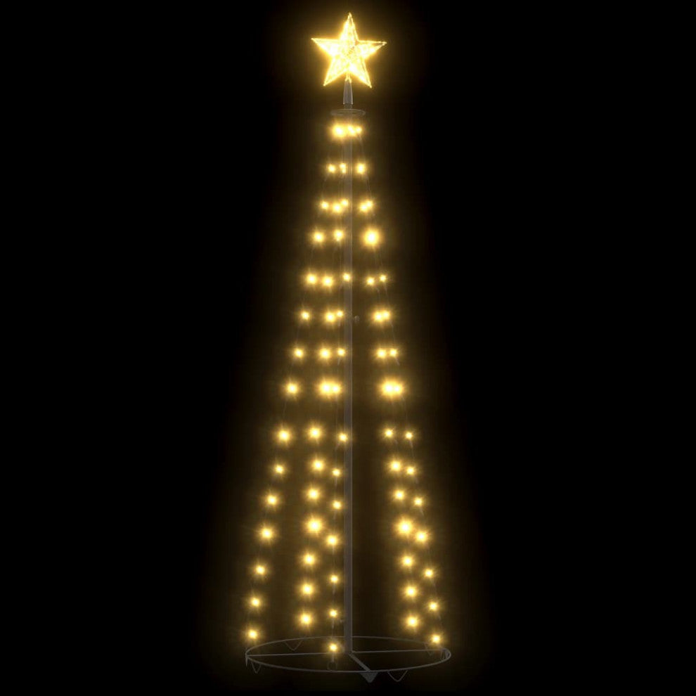 vidaXL Christmas Cone Tree Artificial Christmas Tree with LEDs Warm White