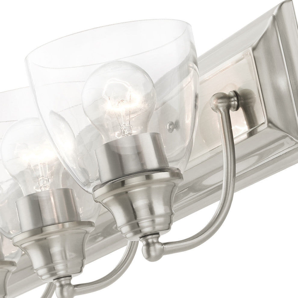 Brushed Nickel Transitional, Colonial, Vanity Sconce