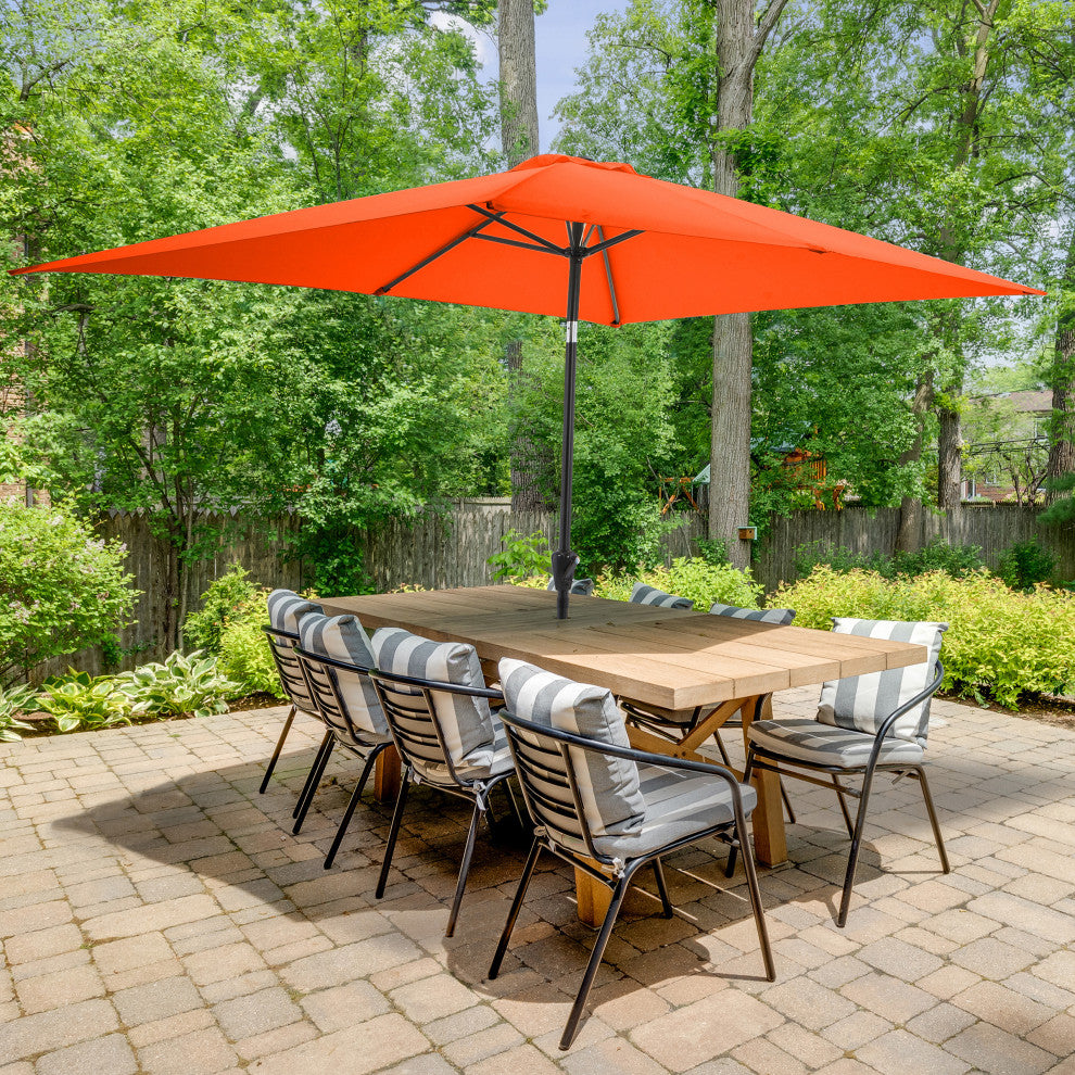 Pure Garden 10' Rectangular Patio Umbrella, Orange