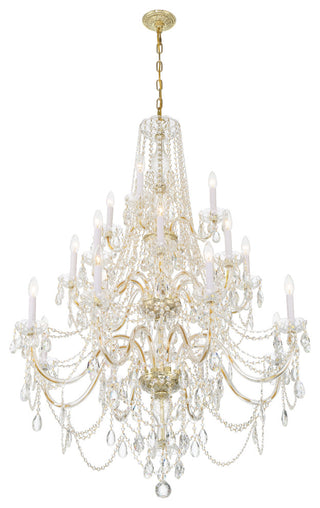 Traditional Crystal 20-Light Polished Brass Chandelier