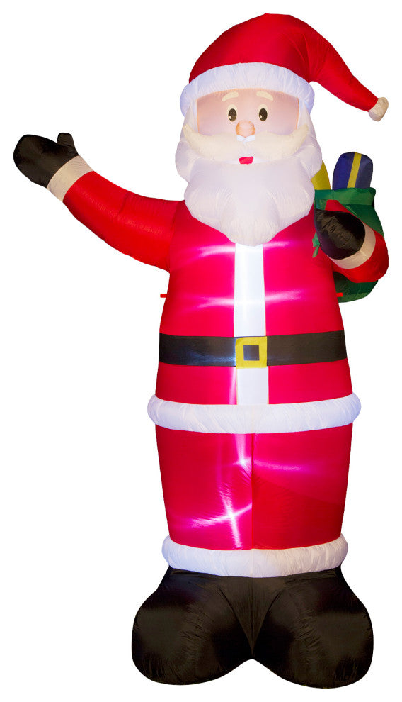 12' Lighted Inflatable Santa Decor