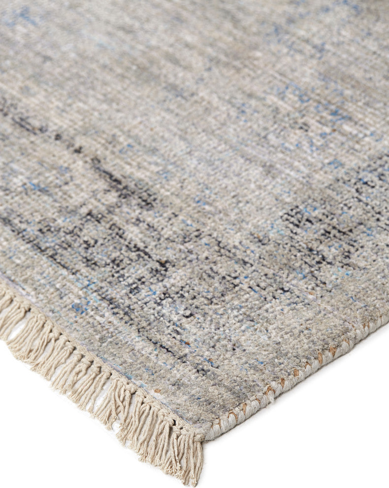 Weave & Wander Ramey Space Dyed Wool Rug, Gray/Blue, 10'x14'
