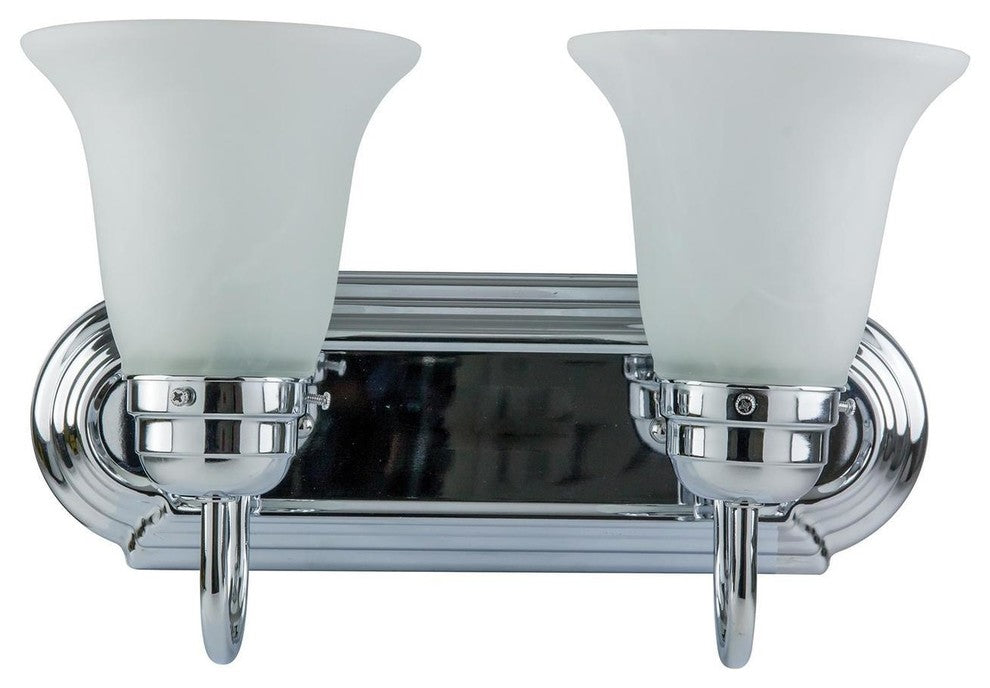 2-Light Vanity Decorative Sconce Fixture Chrome Frosted Glass