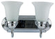 2-Light Vanity Decorative Sconce Fixture Chrome Frosted Glass