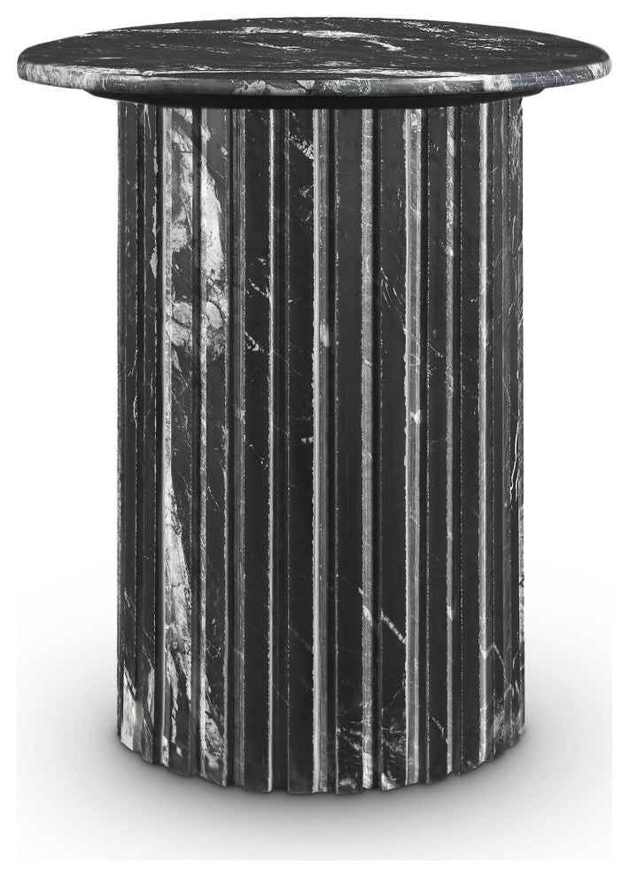Genoa Marble End / Side Table, Black