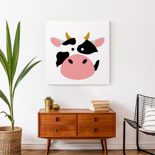 Cow Face 24x24 Canvas Wall Art