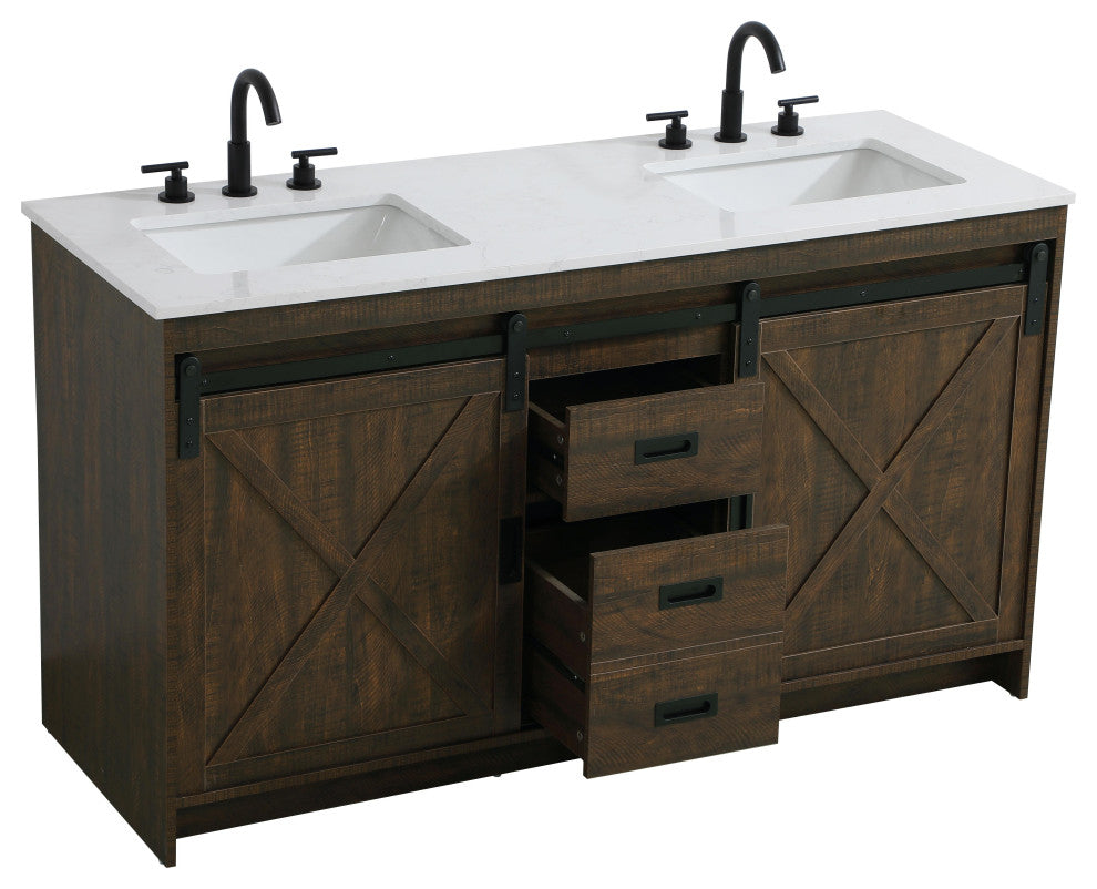 Home Living 60" Double Bathroom Vanity, Expresso