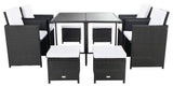 Safavieh Enerson Outdoor Dining Set, Black / White