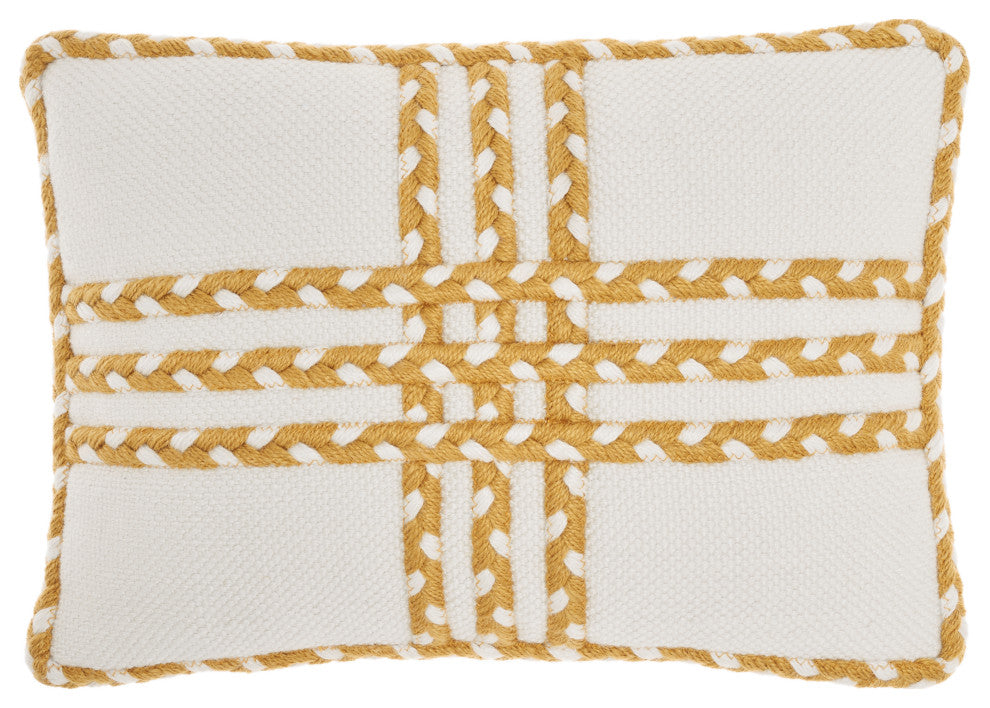 Mina Victory VJ111 Throw Pillow, Yellow, 14" x 20"