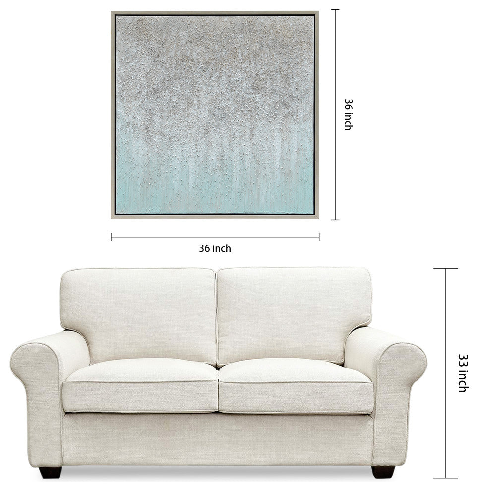 Silver Field Textured Metallic Hand Painted Abstract Wall Art by Martin Edwards
