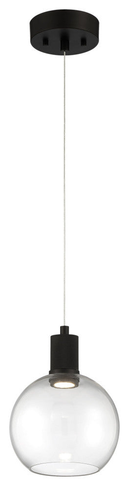 Access Lighting 63142LEDD/CLR Port Nine 8"W LED Mini Pendant - Matte Black