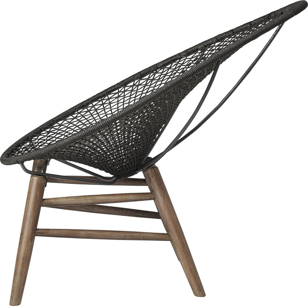 Lucida Accent Chair, Dark Gray Cord and Weathered Eucalyptus