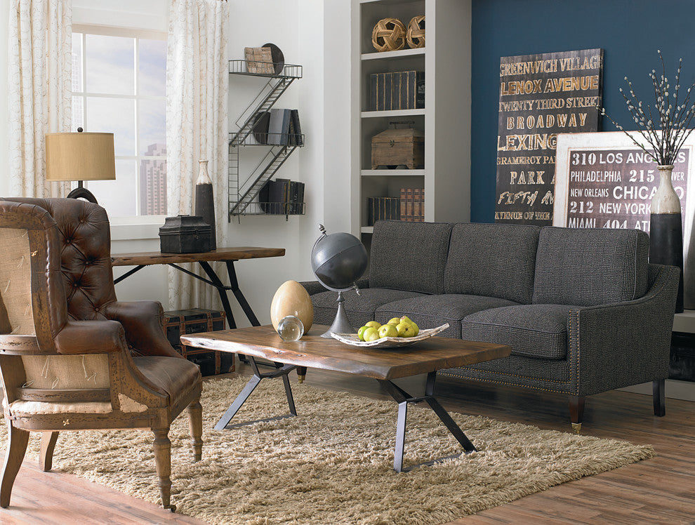 Nottingham 68-Inch Acacia Wood Live Edge Console Table in Walnut Finish