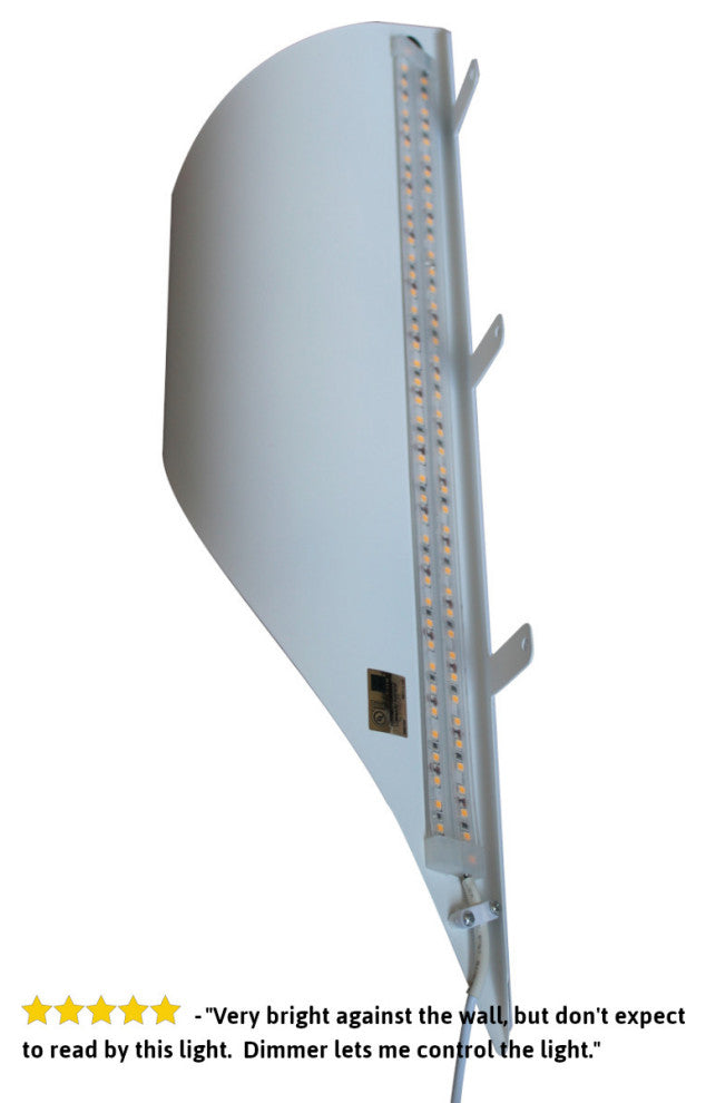 "Big Reveal" LED Corner Light 18" White Curved Metal