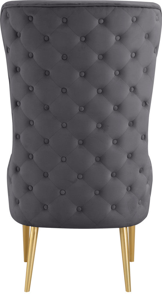 Alexander Velvet Upholstered Accent Chair, Gray
