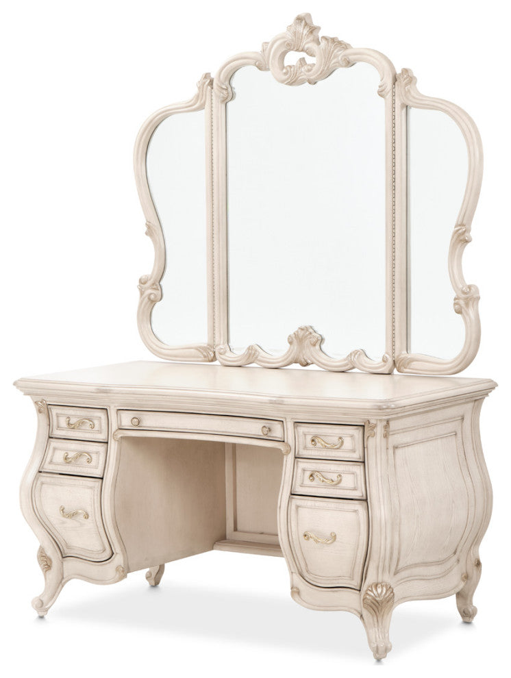 Platine de Royale Vanity & Mirror Set - Champagne