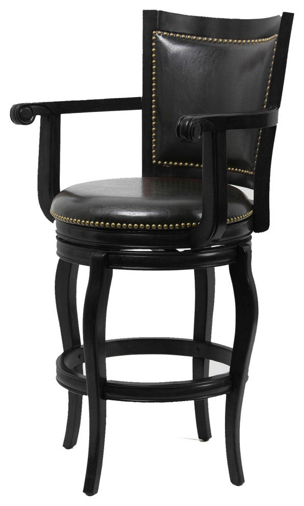 29" Jones Bar Height Swivel Stool - Black