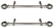 Frond 1" Diameter Side Curtain Rod 12-20" Long, Set of 2, Satin Nickel