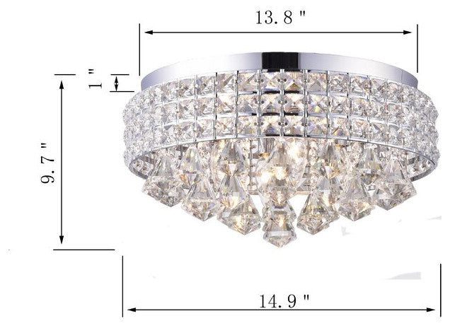 Aello 4-Light Crystal Flush Mount, Chrome