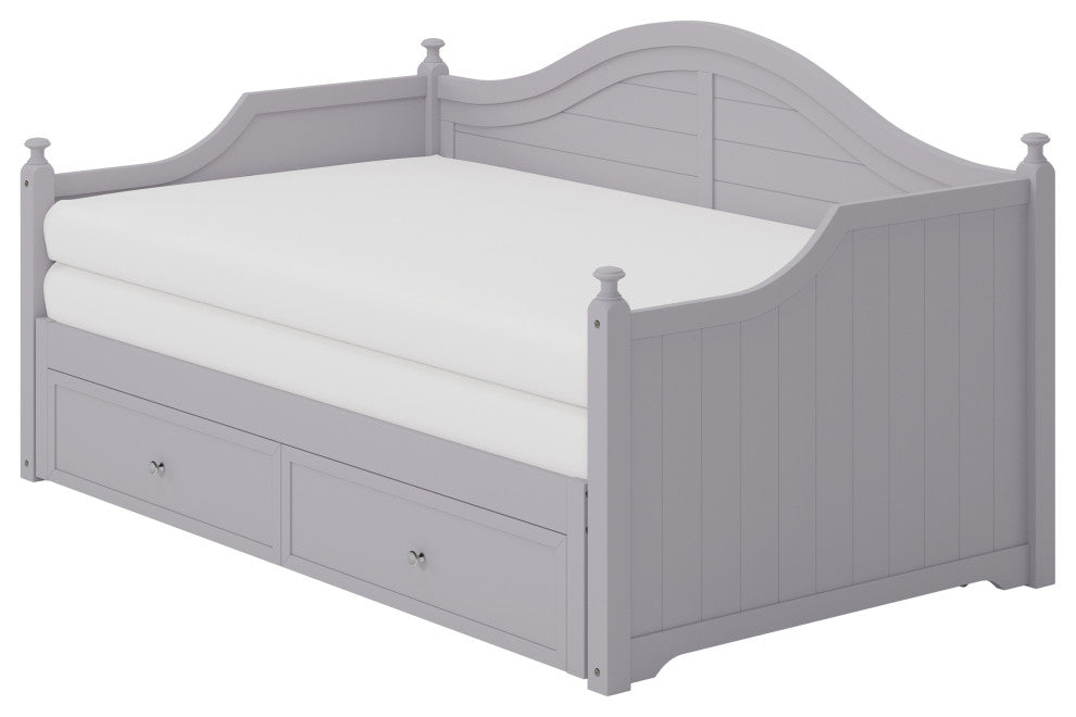 TATEUS Twin Size Wood Daybed with Extended Pop Up Trundle and Storage Drawers