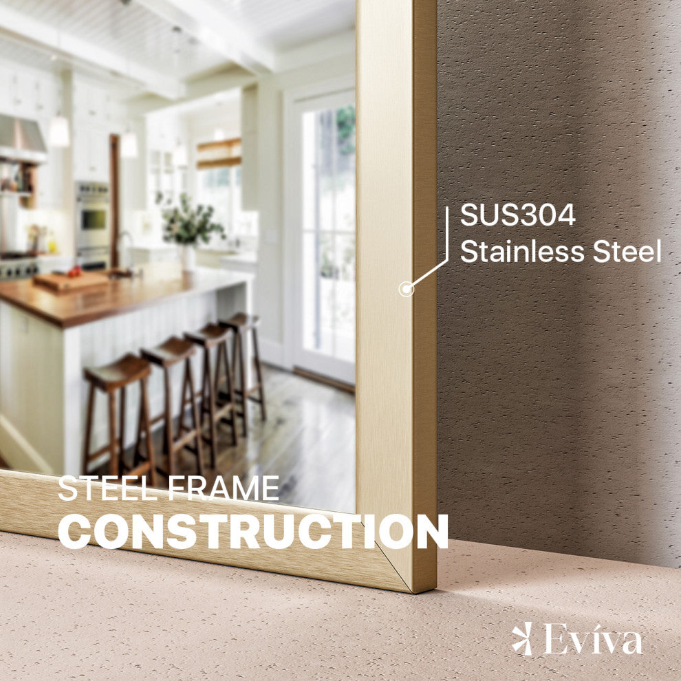 Eviva Gold 24" x 30" Rectangular Gold Metal Framed Mirror