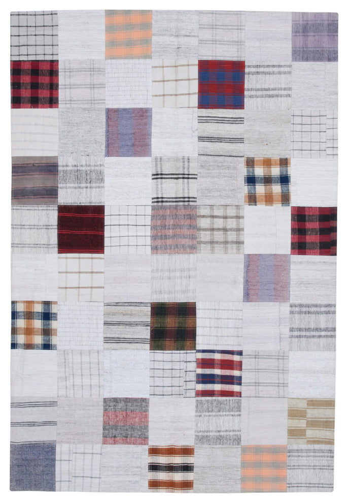 Rug N Carpet - Handmade Turkish 6' 7'' x 9' 10'' Vintage Patchwork Kilim Rug