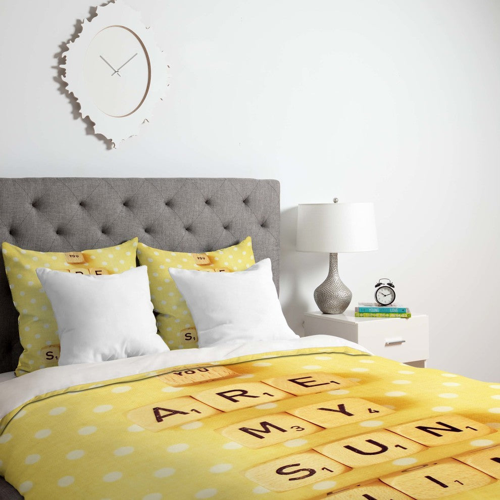 Deny Designs Happee Monkee You Are My Sunshine Duvet Cover - Lightweight