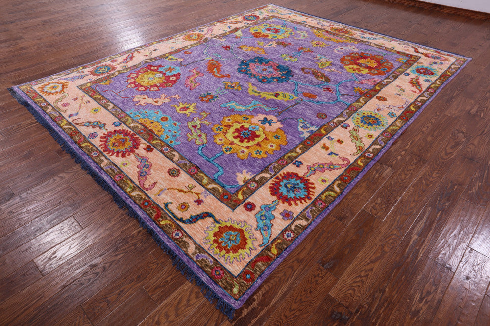 Turkish Oushak Hand-Knotted Wool Rug 9' 3" X 11' 9" - Q13540