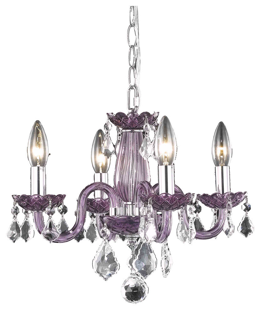 Rococo 4-Light Pendant, Purple