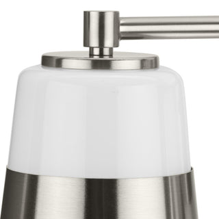Haven Collection Four-Light Brushed Nickel Opal Glass Luxe Industrial Bath Light