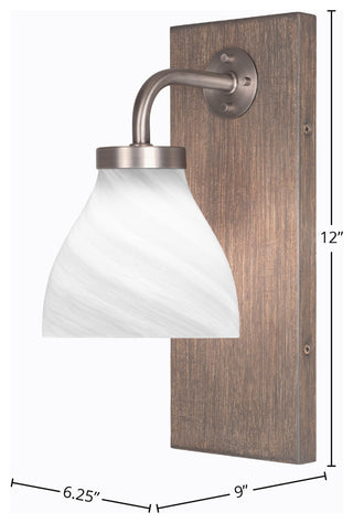 Oxbridge Wall Sconce, Graphite & Painted Distressed Metal, 6.25" White Marble