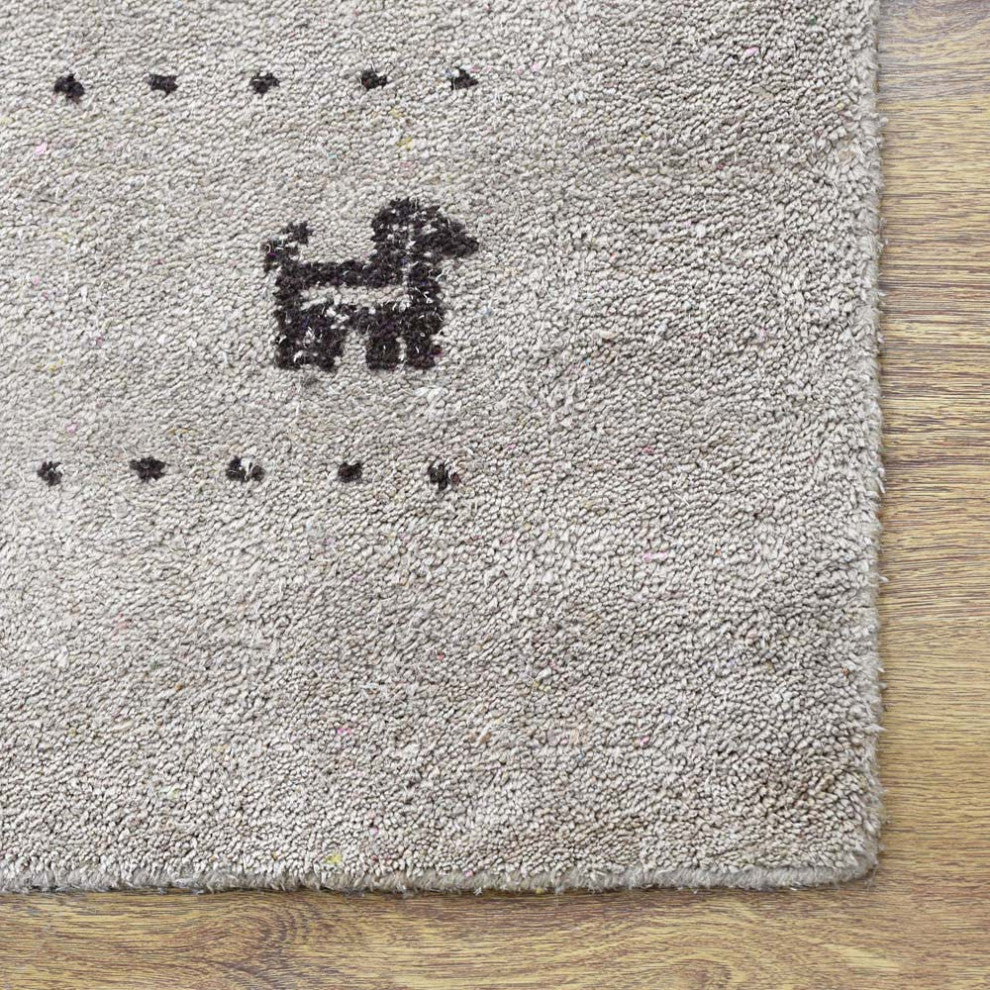 HAND KNOTTED LOOM SILK ECO-FRIENDLY AREA RUG-8'x11',Rectangle,Beige,Contemporary