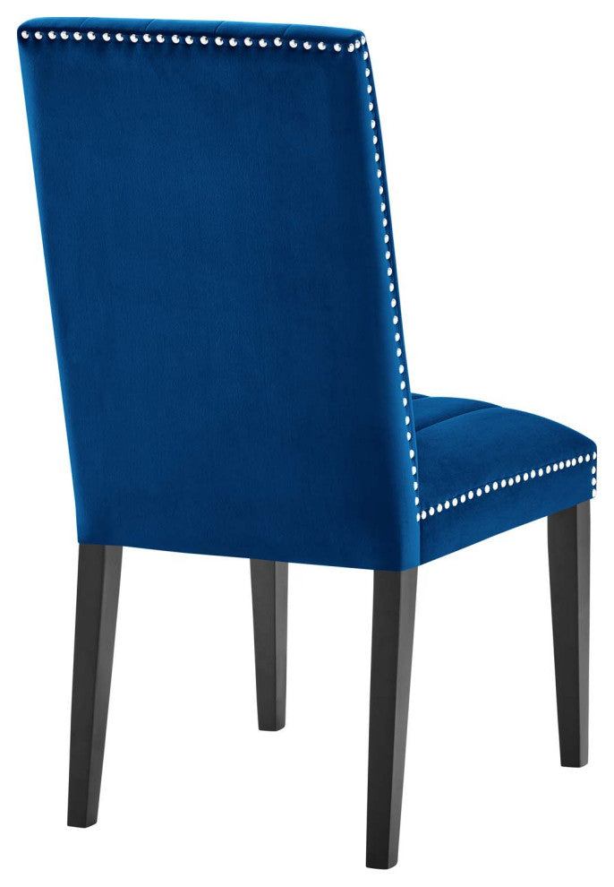 Catalyst Performance Velvet Dining Side Chairs, Set of 2, Navy