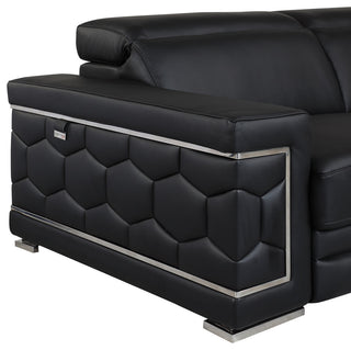 Rome Contemporary Genuine Italian Leather Sofa Black