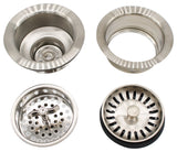 CO2155S Combo 3.5" Wing Nut Twist Style Large Kitchen Sink, Satin Nickel