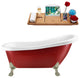 61" Streamline N482BNK-IN-CH Clawfoot Tub and Tray With Internal Drain
