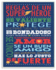 "Spanish Super Hero Rules Typog" Wall Plaque Art
