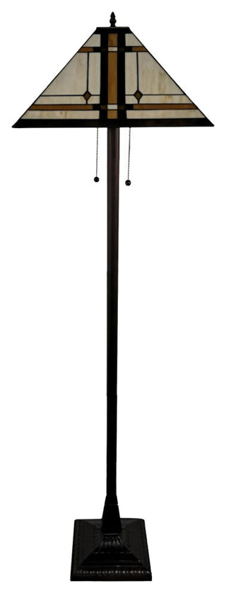 Tiffany Style 2 Light Mission Floor Lamp 61" Tall