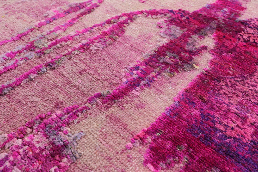 Modern Hand Knotted Silk Oxidized Wool Rug 5' 3" X 7' 11" - Q13084