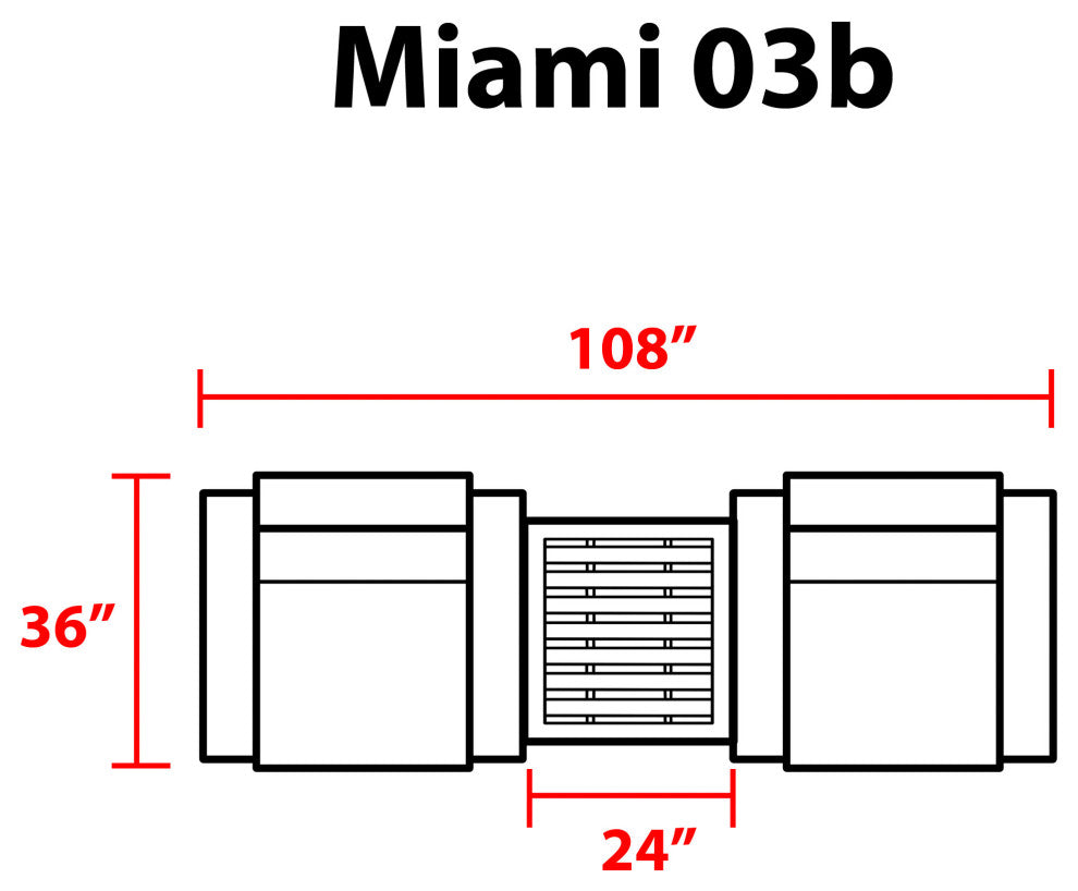 Miami 3 Piece Outdoor Wicker Patio Furniture Set 03b