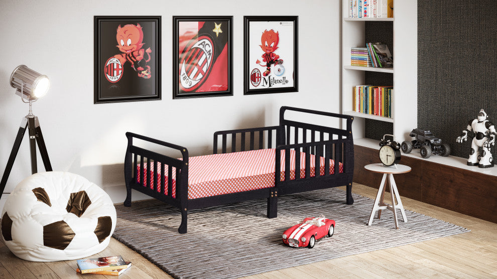 Baby Mile Bailey Sleigh Toddler Bed, Black